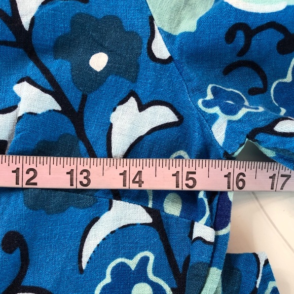 RHODE X Target Blue Floral Linen Blend Short Sleeve Wide Leg Jumpsuit Small - Picture 12 of 17